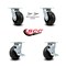 Service Caster 6 Inch Rubber on Steel Caster Set with Roller Bearings 2 Swivel Lock 2 Brake SCC SCC-30CS620-RSR-BSL-2-TLB-2 - alternate 6